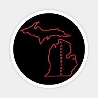 Harbor Beach MI Love (Red) Magnet